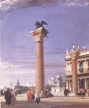 Richard Parkes Bonington The Column of St Mark in Venice (mk09) Spain oil painting art